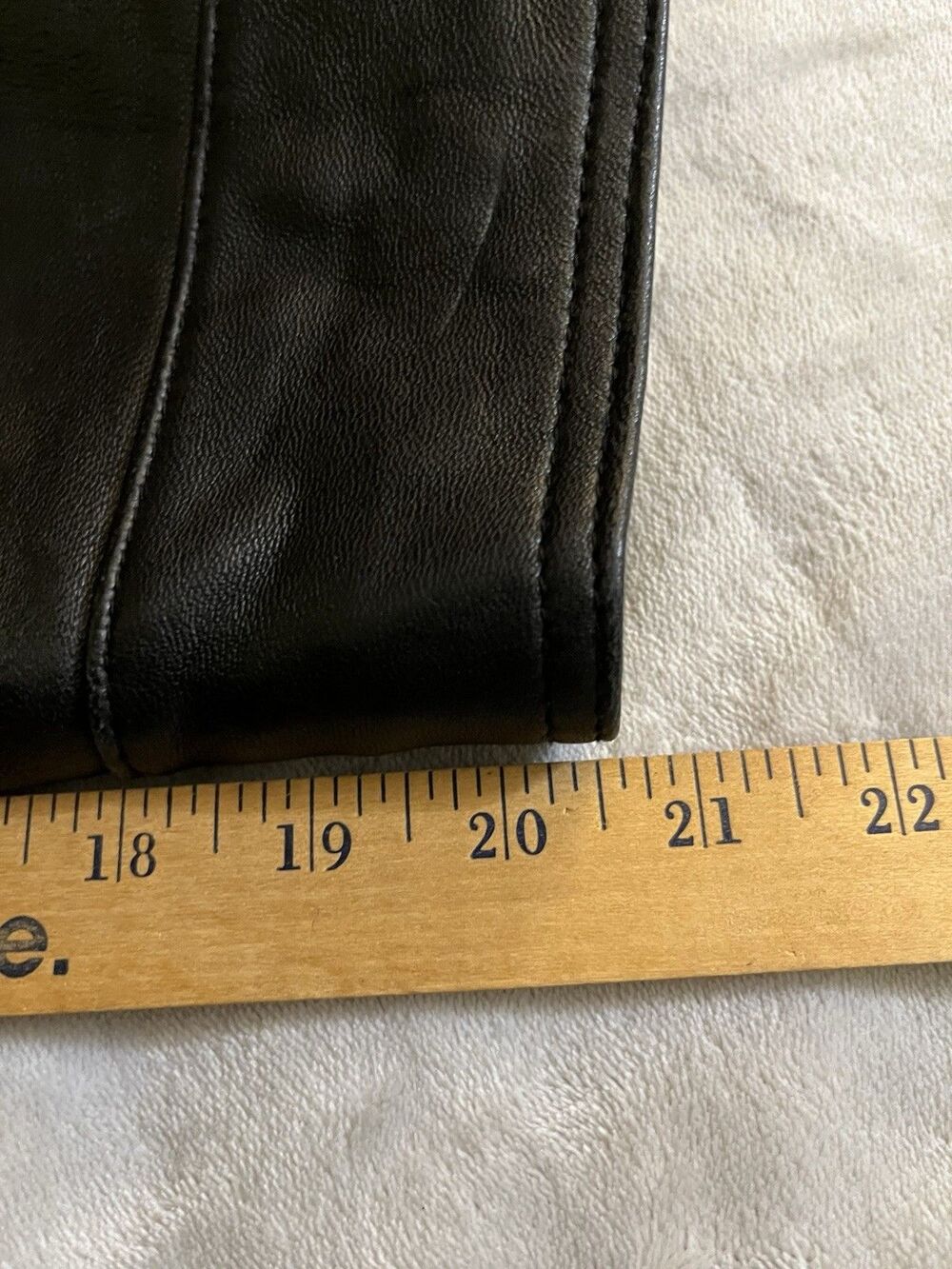 Knightsbridge Men's L Black Leather Jacket Button Front Lined Pockets Mid-Length - Picture 6 of 10